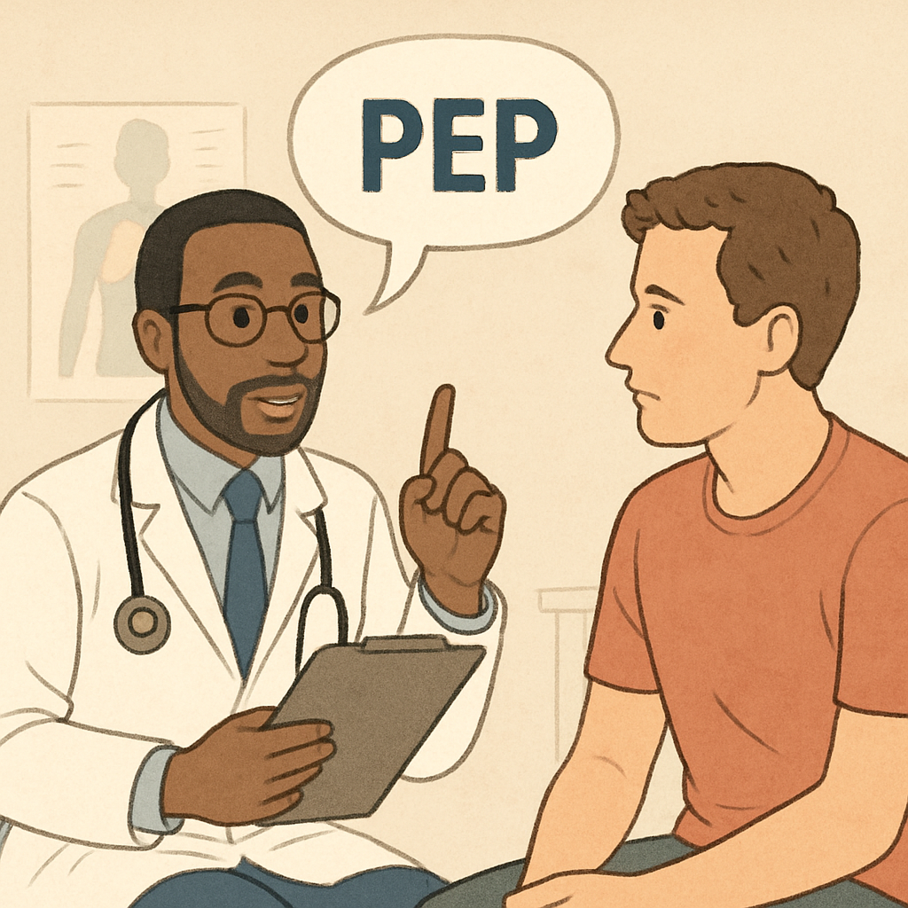 Doctor explaining PEP to a patient