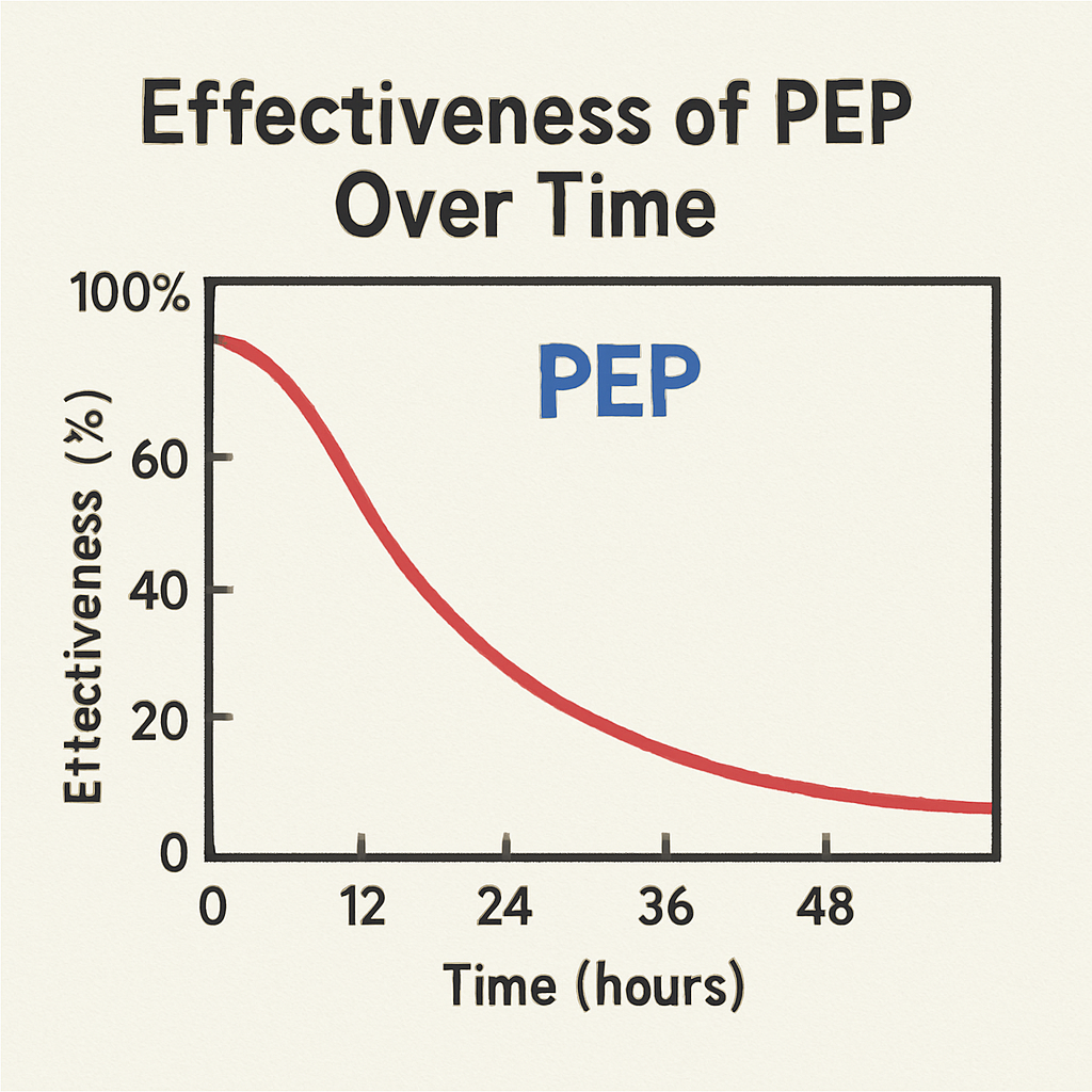 Graph showing effectiveness of PEP over time